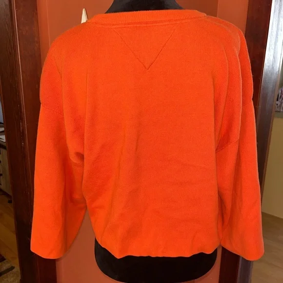 Tommy Hilfiger Jeans Orange Cropped Logo Sweater - Picture 5 of 10
